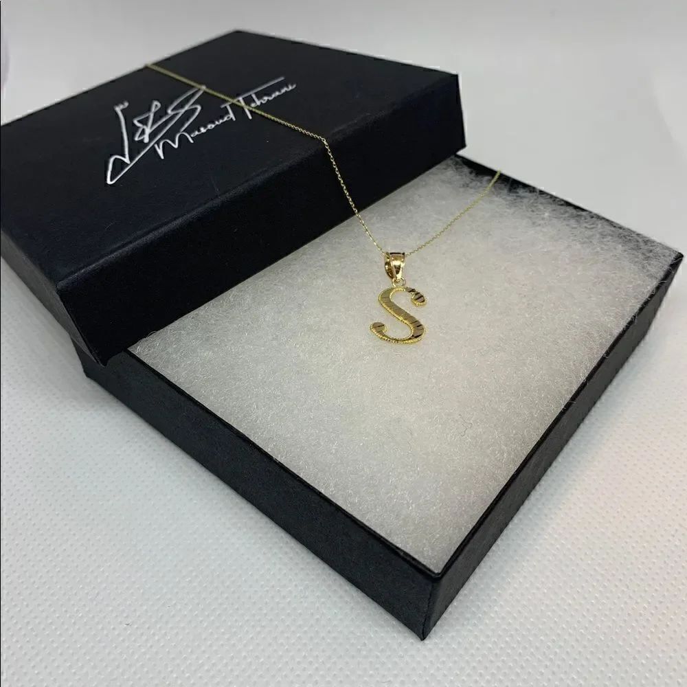 14k Solid Gold initial S Pendant | Initial or letter charm | perfect gift |